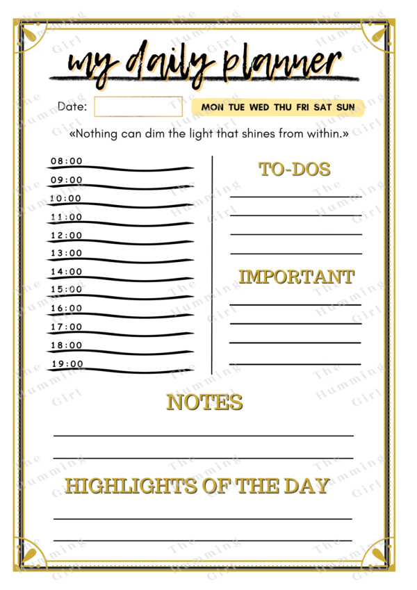 Golden Daily Planner - Image 2